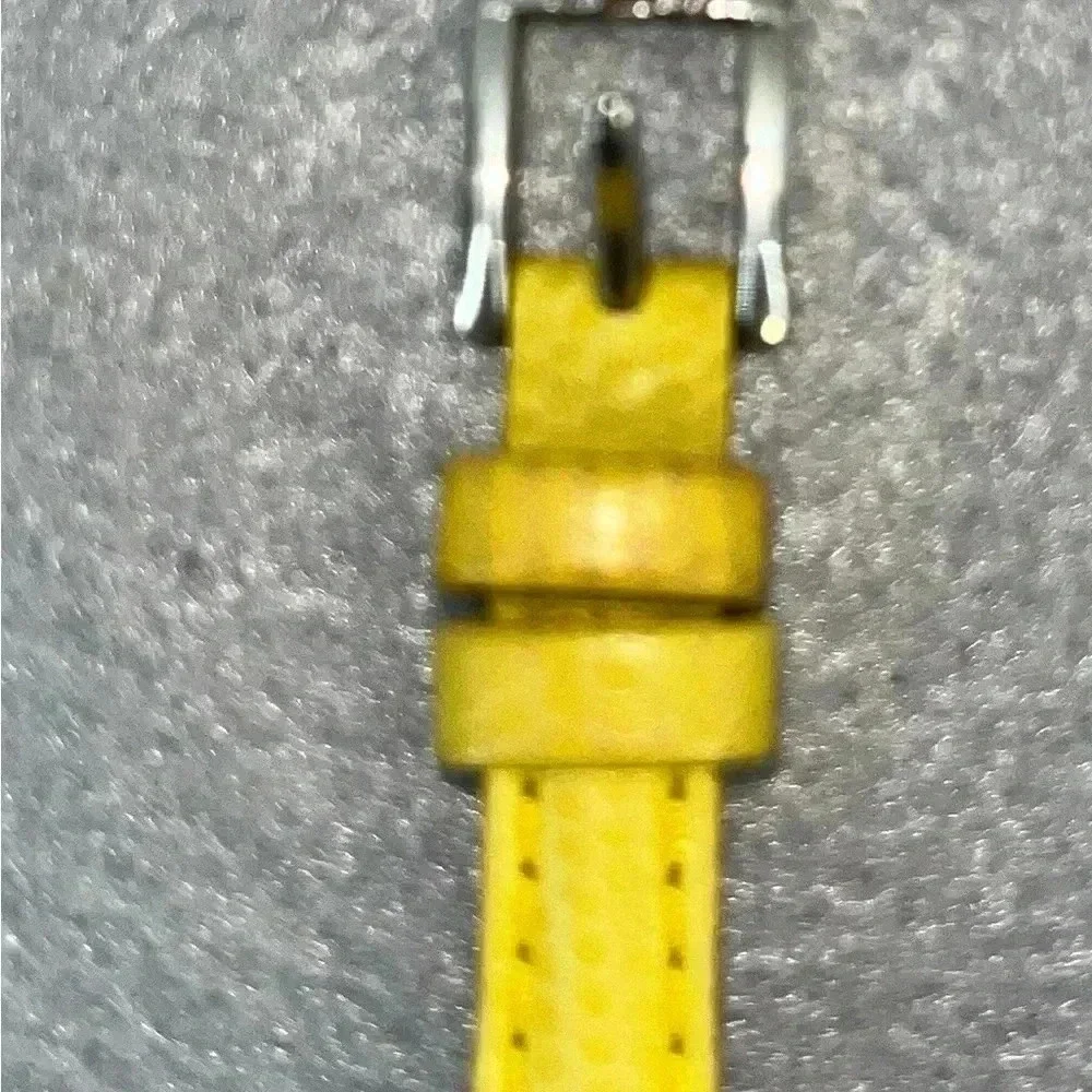 Brighton watch Santa Paula rare yellow w metal box *needs new battery